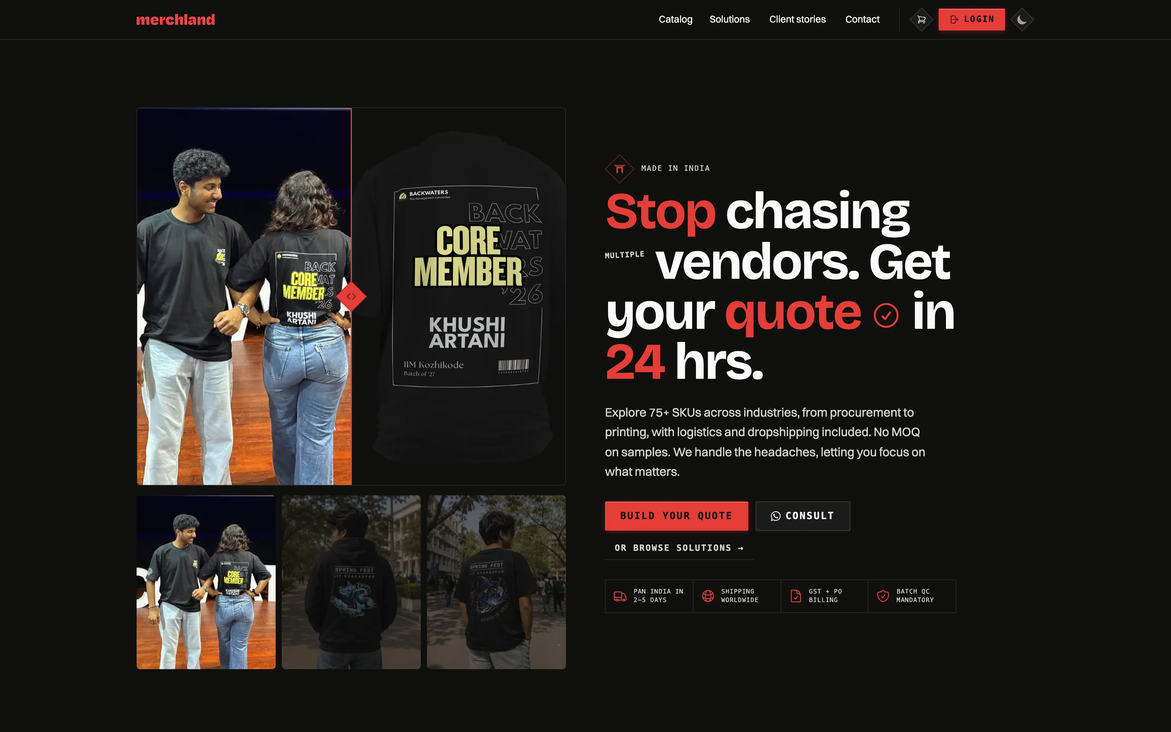 Merchland — B2B Marketplace with Quote-to-Order ERP — on desktop